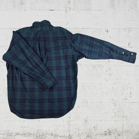 90s Vintage Ralph Lauren Black Watch Plaid Crest Button Down Shirt Size XL - Picture 9 of 9
